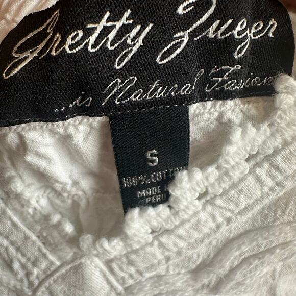 Gretty Zueger Angelica Gauze Embroidered Dress White Ivory S - Picture 3 of 11